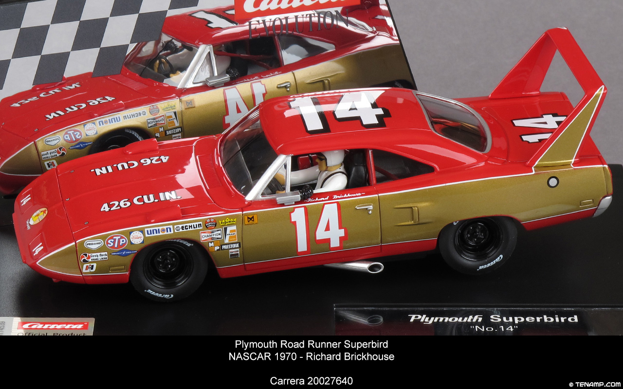 Carrera 20027640 Plymouth Road Runner Superbird - #14 Richard Brickhouse, NASCAR 1970