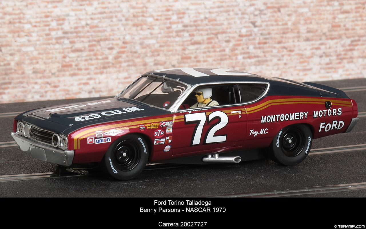 Carrera 20027727 Ford Torino Talladega - #72 Montgomery Motors. Benny Parsons. NASCAR 1970