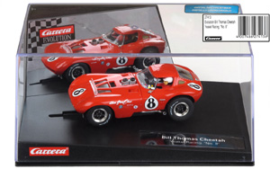 Carrera 27413 Bill Thomas Cheetah - #8 Alan Green Chevrolet. First raced in 1964. Model livery represents car as raced in historic competition by Fred Yeakel - 12
