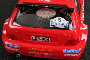 Ninco 50284 Citroën Saxo Super 1600 - #15. 4th place, ADAC Rallye Oberland 2002. Sven Haaf / Michael Kölbach - 09
