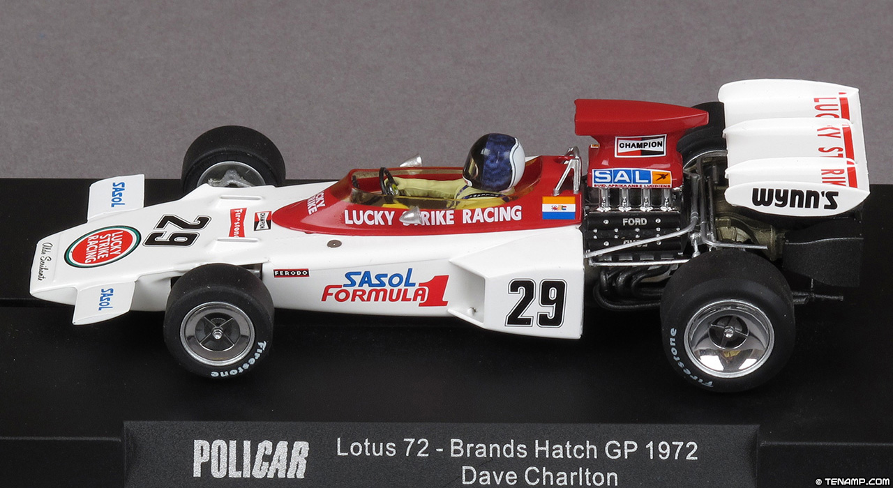 Policar CAR02E Lotus 72 - #29 Lucky Strike. DNF, British Grand Prix 1972. Scuderia Scribante Lucky Strike Racing: Dave Charlton