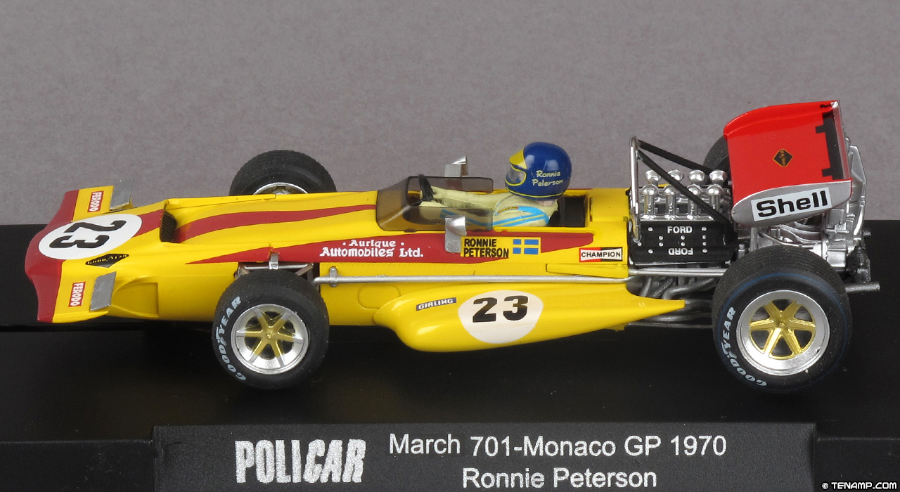 Policar CAR04C March 701 - #23 Antique Automobiles. 7th place, Monaco Grand Prix 1970. Ronnie Peterson