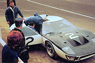Ford GT40 mk2 - No.2 Holman & Moody. Le Mans 24 Hours test day 1966. Ken Miles / Bruce McLaren / Chris Amon / Lucien Bianchi / Graham Hill / Jackie Stewart