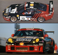 Porsche 911 GT3 R. #73 Team Taisan Advan. 16th place, Le Mans 24hrs 2000. Hideo Fukuyama / Bruno Lambert / Atsushi Yogou
