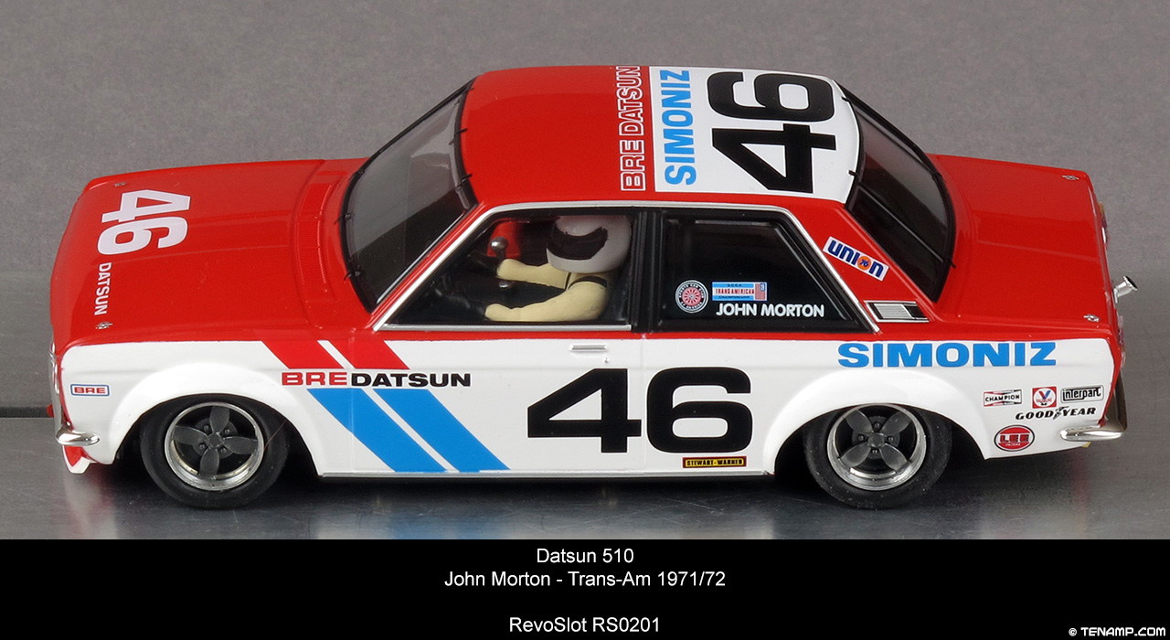RevoSlot RS0201 Datsun 510 - #46 Simoniz/BRE Datsun. Trans-Am 1971/72, John Morton