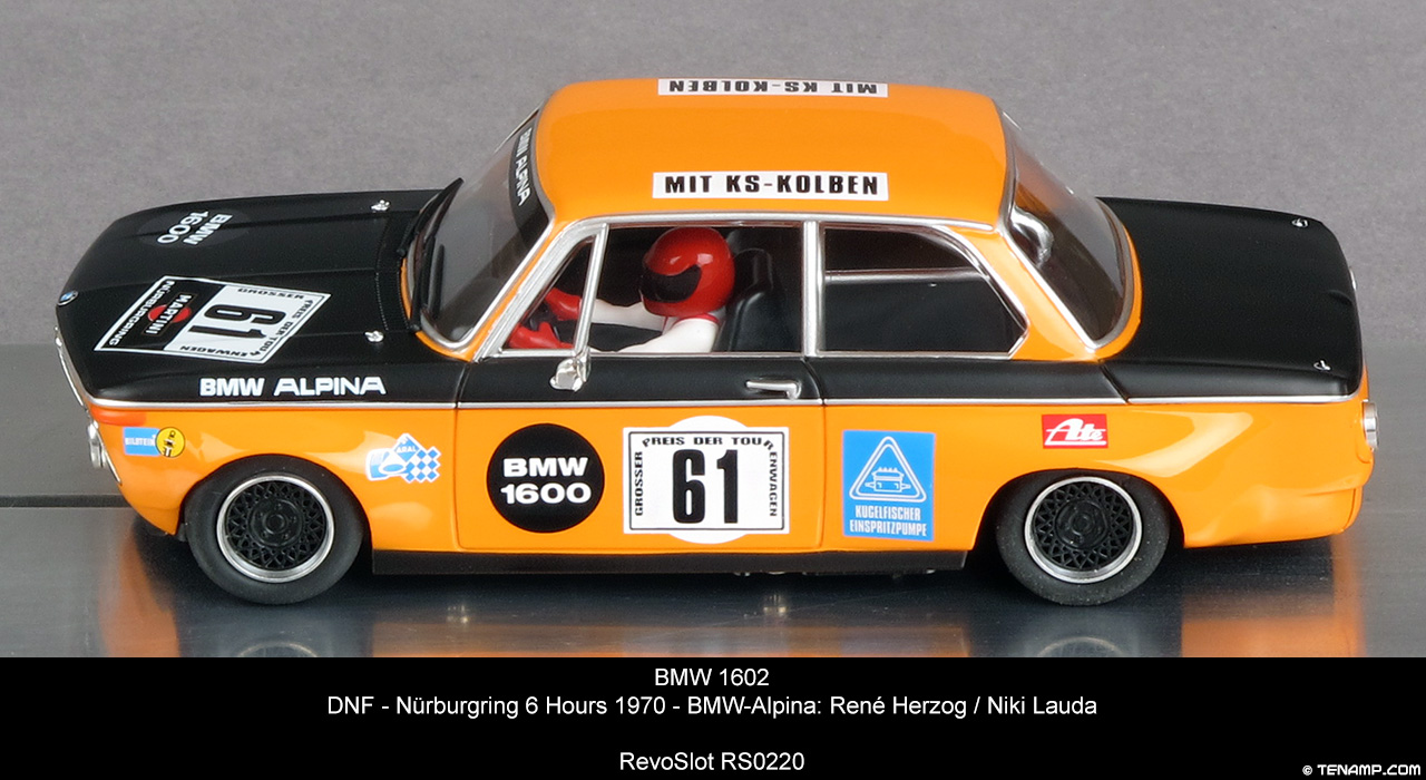 RevoSlot RS0220 BMW 2002 - No61. Nürburgring 6 Hours 1970 René Herzog / Niki Lauda