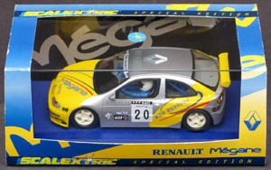 Scalextric C2010 Renault Mégane Maxi - #20 Red Renault. Winner, 2-litre class, Rallye Catalunya Costa Brava 1996. Oriol Gómez / Marc Marti - 12
