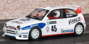 Scalextric C2183 Toyota Corolla WRC. #45 V-Rally. DNF, Network Q Rally of Great Britain 1999. Martin Brundle / Arne Hertz - 01