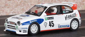 Scalextric C2183 Toyota Corolla WRC. #45 V-Rally. DNF, Network Q Rally of Great Britain 1999. Martin Brundle / Arne Hertz