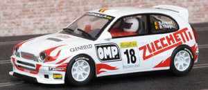 Scalextric C2312 Toyota Corolla WRC - #18 Zucchetti. 5th place, Rally Monte Carlo 2000. Bruno Thiry / Stéphane Prévot