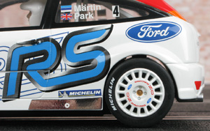 Scalextric C2489 Ford Focus WRC - #4 Ford RS. 4th place, Rallye Monte-Carlo 2003. Markko Märtin / Michael Park - 10