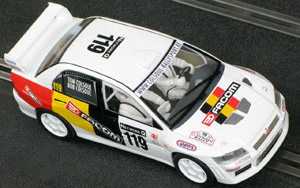 Scalextric C2495 Mitsubishi Lancer Evo 7 WRC - #119 Facom/Wynn's. 32nd place, Network Q Rally of Great Britain 2002. Bob Colsoul / Tom Colsoul - 07