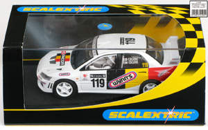 Scalextric C2495 Mitsubishi Lancer Evo 7 WRC - #119 Facom/Wynn's. 32nd place, Network Q Rally of Great Britain 2002. Bob Colsoul / Tom Colsoul - 12