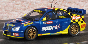 Scalextric C2550 Subaru Impreza WRC - #131 The Sun/Pirelli/Scalextric. 35th place, Wales Rally GB 2003. Rob Gill / Nick Taylor - 01