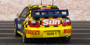 Scalextric C2550 Subaru Impreza WRC - #131 The Sun/Pirelli/Scalextric. 35th place, Wales Rally GB 2003. Rob Gill / Nick Taylor - 04