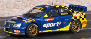 Scalextric C2550 Subaru Impreza WRC - #131 The Sun/Pirelli/Scalextric. 35th place, Wales Rally GB 2003. Rob Gill / Nick Taylor