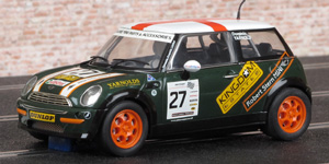 Scalextric C2562 Mini Cooper - No.27 Kingdom Estates / Robert Stern Mini. 3rd place, John Cooper Challenge 2003. Dominic Yarnold - 01