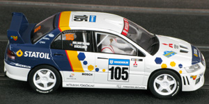 Scalextric C2588 Mitsubishi Lancer Evo 7 WRC - #105 Statoil. 21st place, Swedish Rally 2003. Kenneth Bäcklund / Bosse Holmstrand - 05
