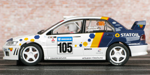 Scalextric C2588 Mitsubishi Lancer Evo 7 WRC - #105 Statoil. 21st place, Swedish Rally 2003. Kenneth Bäcklund / Bosse Holmstrand - 06