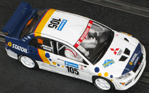 Scalextric C2588 Mitsubishi Lancer Evo 7 WRC - #105 Statoil. 21st place, Swedish Rally 2003. Kenneth Bäcklund / Bosse Holmstrand - 07
