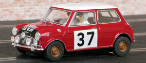 Scalextric C2919 Morris Mini Cooper S - #37. Winner, Monte Carlo Rally 1964. Paddy Hopkirk, Henry Liddon