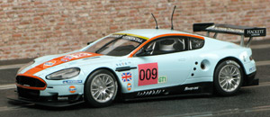 Scalextric C3056W Aston Martin DBR9 - #009 Gulf. Le Mans 24hrs 2008. David Brabham, Antonio Garcia, Darren Turner