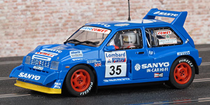Scalextric C3639 MG Metro 6R4 - #35 Sanyo/Comet - Team Sanyo Rallying with Comet: DNF, Lombard RAC Rally 1986. Willie Rutherford / Bryan Harris - 01