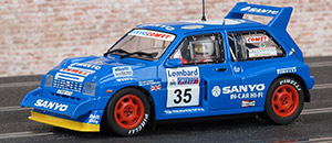 Scalextric C3639 MG Metro 6R4 - #35 Sanyo/Comet - Team Sanyo Rallying with Comet: DNF, Lombard RAC Rally 1986. Willie Rutherford / Bryan Harris
