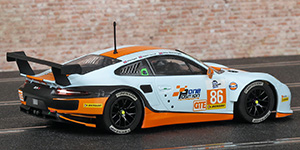 Scalextric C3732 - Porsche 911 (991 RSR). Gulf Racing UK: European Le Mans Series 2015. 8th place, 1st GTE, Silverstone 4 Hours. Phil Keen / Mike Wainwright / Adam Carroll - 02