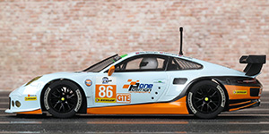 Scalextric C3732 - Porsche 911 (991 RSR). Gulf Racing UK: European Le Mans Series 2015. 8th place, 1st GTE, Silverstone 4 Hours. Phil Keen / Mike Wainwright / Adam Carroll - 06