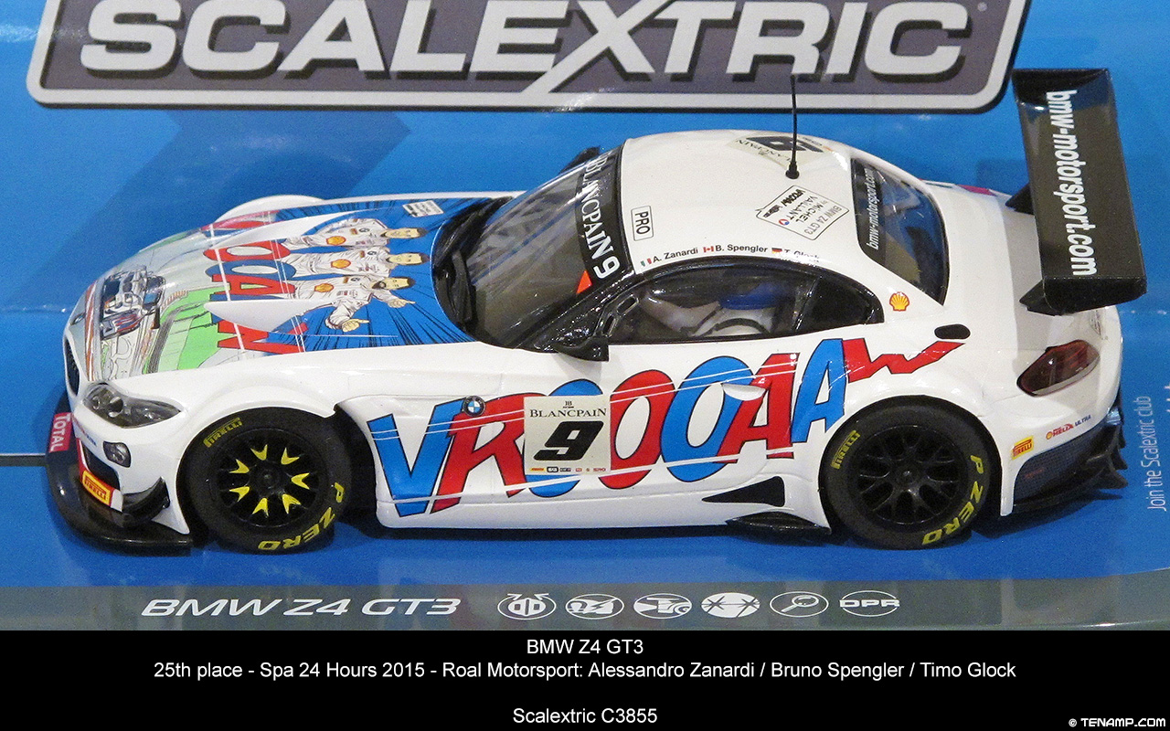 Scalextric C3855 BMW Z4 GT3 - #9 Vroooaaw. Roal Motorsport, Spa 24h 2015