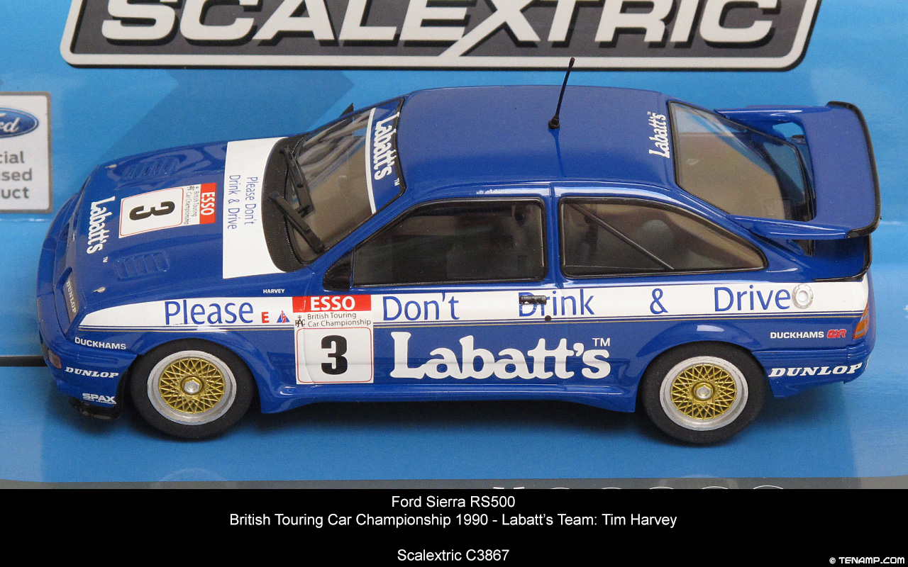 Scalextric C3867 Ford Sierra RS500 - Labatt's Team, British Touring Car Championship 1990. Tim Harvey
