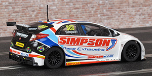 Scalextric C3915 Honda Civic Type R - #303 Simpson Race Exhausts. Simpson Racing: British Touring Car Championship 2017. Matt Simpson - 02