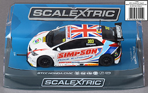 Scalextric C3915 Honda Civic Type R - #303 Simpson Race Exhausts. Simpson Racing: British Touring Car Championship 2017. Matt Simpson - 06