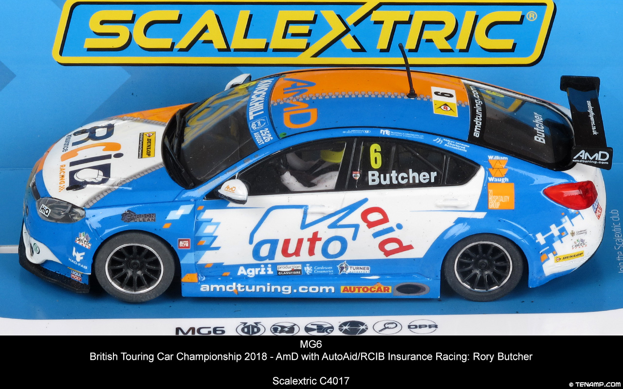 Scalextric C4017 MG6 - #6 AutoAid/RCIB Insurance. BTCC 2018 Rory Butcher