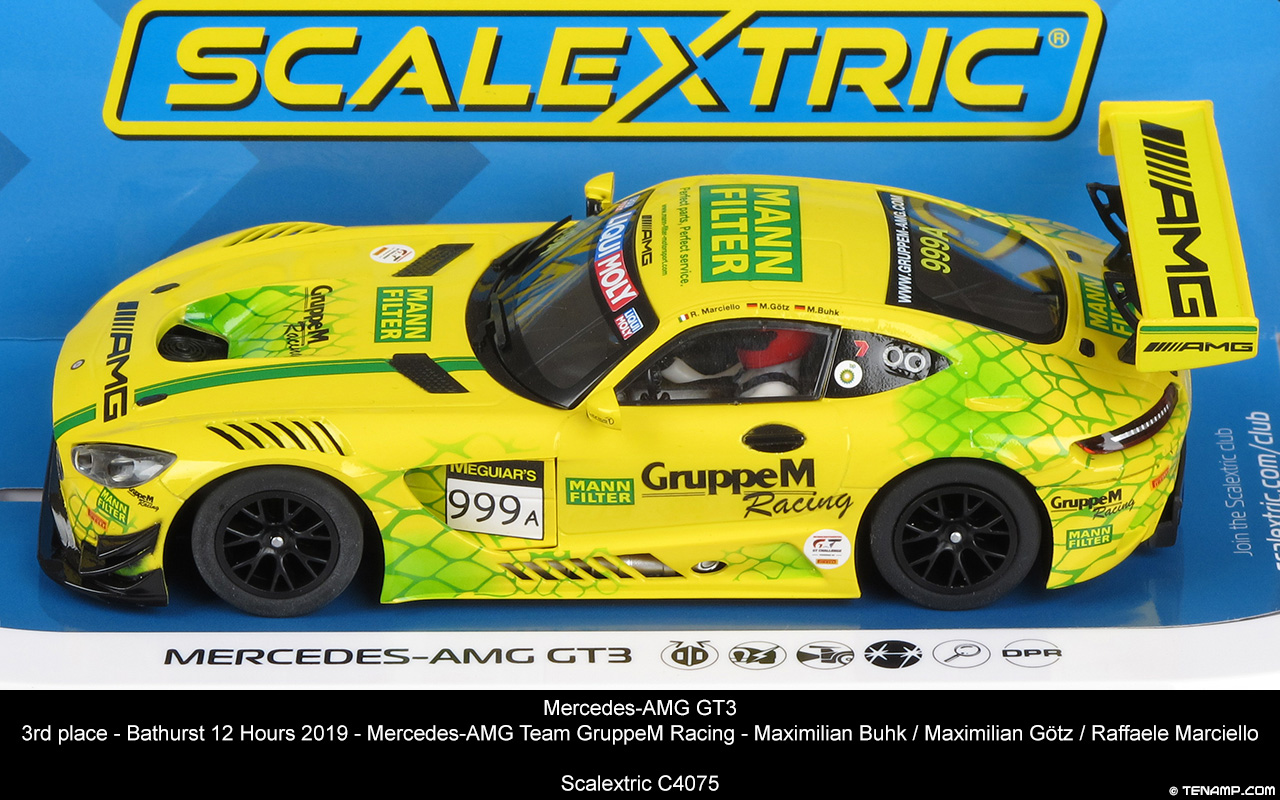 Scalextric C4075 Mercedes-AMG GT3 - #999A Mann Filter. GruppeM Racing, Bathurst 12h 2019