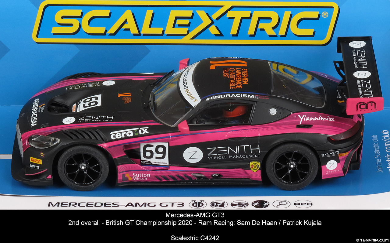 Scalextric C4242 Mercedes-AMG GT3 - #69 Zenith. Ram Racing, British GT Championship 2020