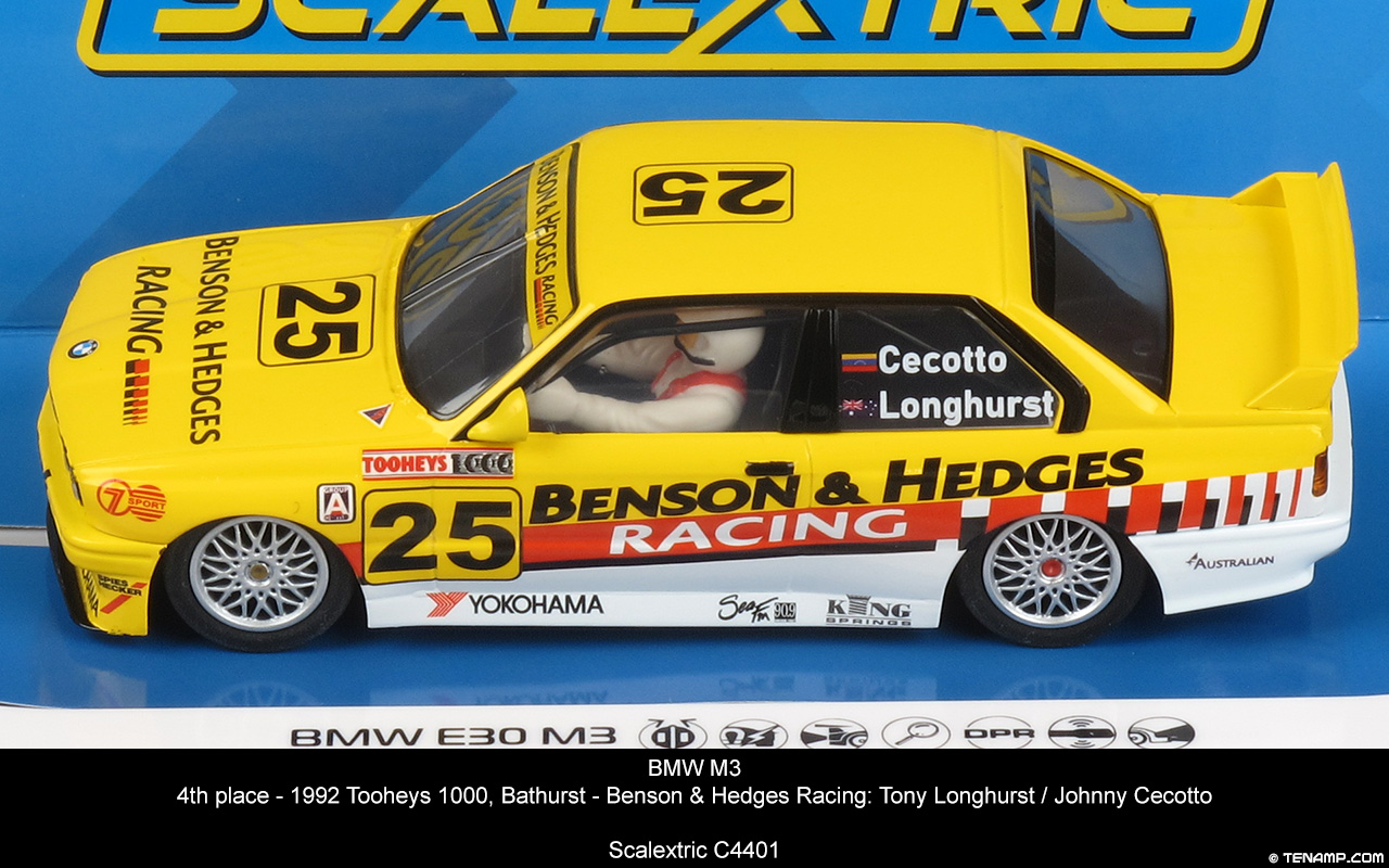 Scalextric C4401 BMW M3 E30 - #25 Benson & Hedges. Cecotto/Longhurst Bathurst 1992