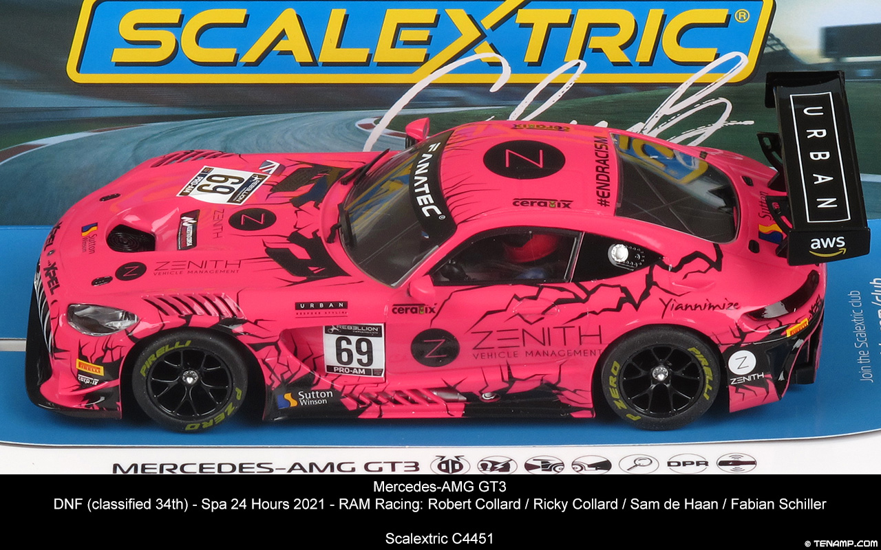 Scalextric C4451 Mercedes-AMG GT3 - #69 Zenith. RAM Racing, Spa 24h 2021