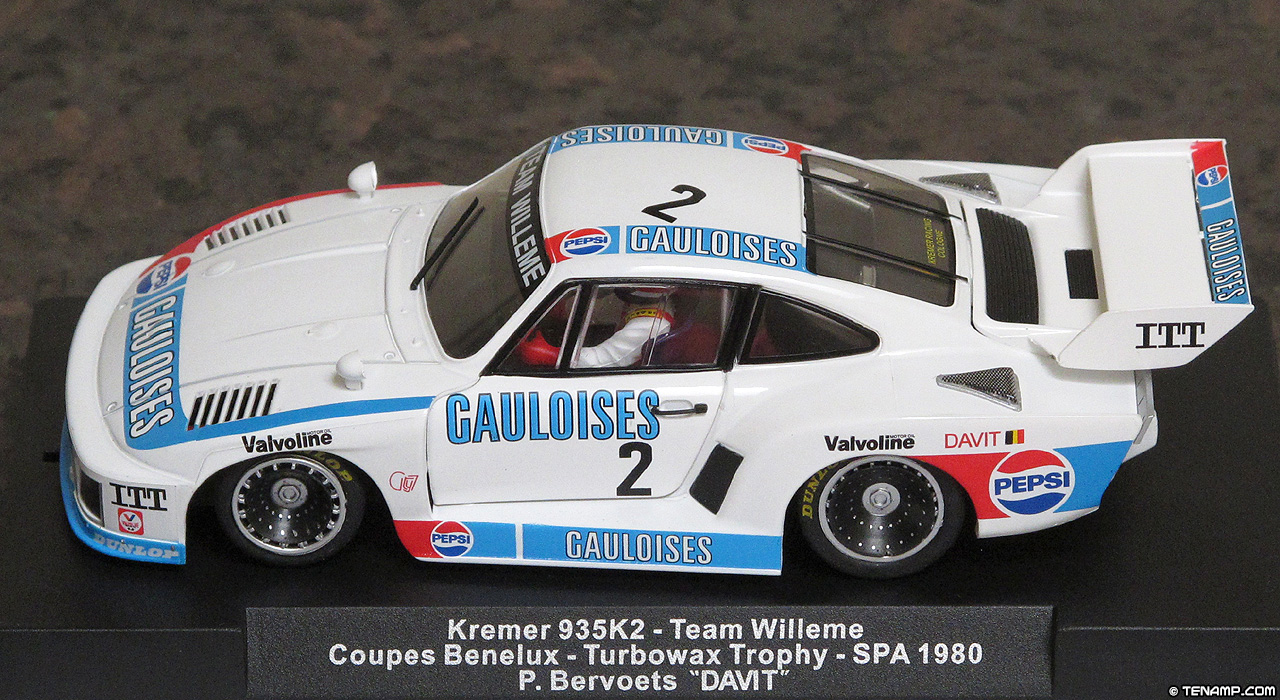 Sideways SW37 Porsche Kremer 935 K2 - #2 Gauloises/Pepsi. Team Willeme. Winner, Turbowax Trophy, Coupes Benelux, Spa-Francorchamps 1980. Philippe Bervoets "Davit"