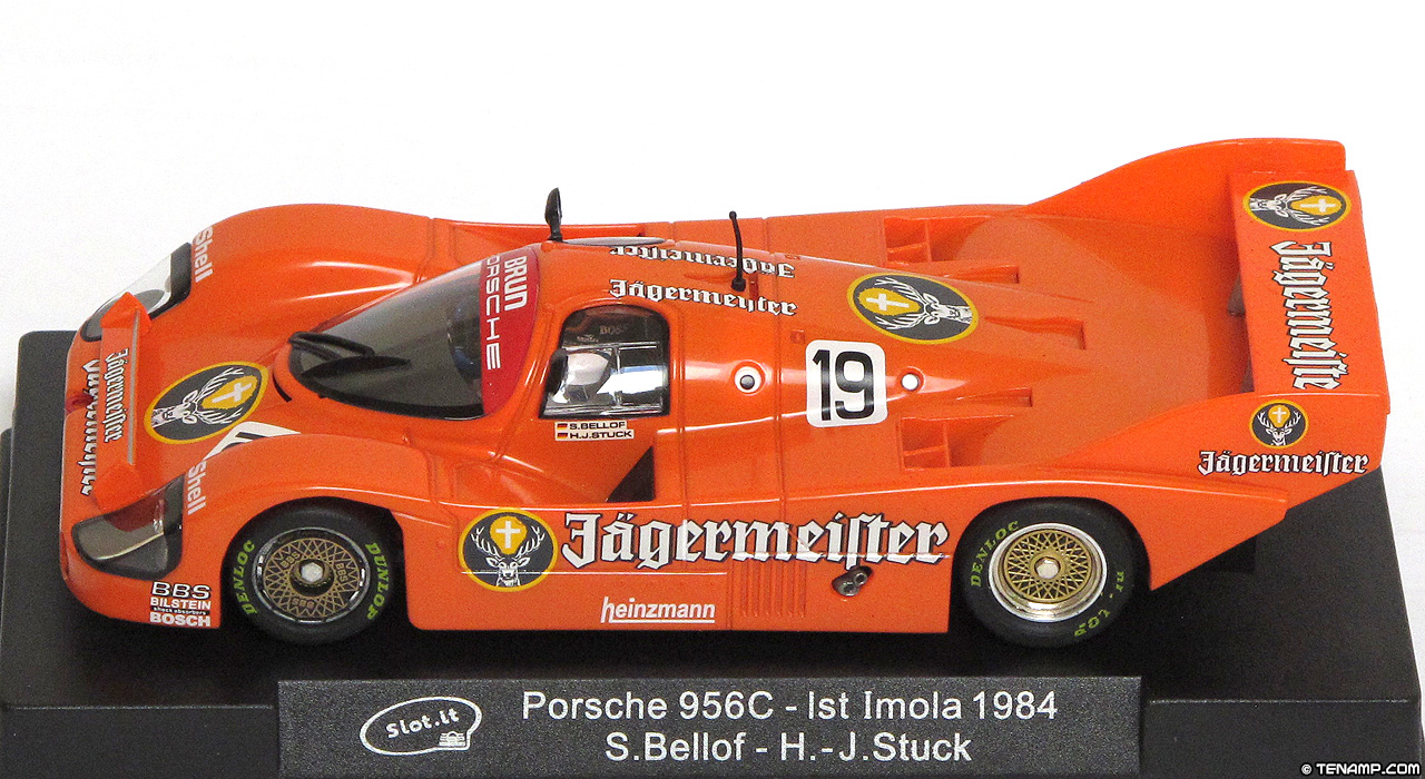 Slot.it CA09A Porsche 956 - #19 Jägermeister. Brun Motorsport: Winner, Imola 1000 Kilometres 1984. Hans-Joachim Stuck / Stefan Bellof