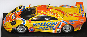 Slot.it CA10G McLaren F1 GTR - #76 Yellow Corn. Hitotsuyama Racing: 3rd place, Autobacs All Japan GT Championship, Motegi 2002. Naoki Hattori / Eiichi Tajima