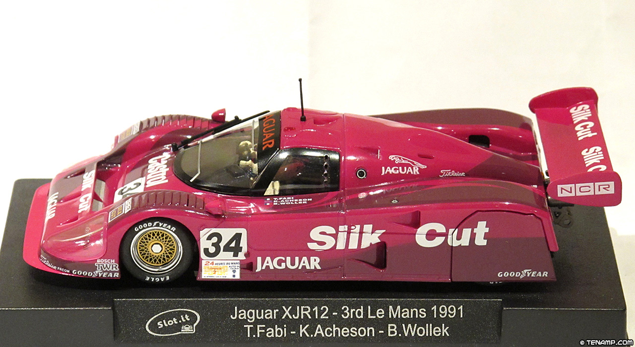 Slot.it CA13B Jaguar XJR-12 - #34 Silk Cut Jaguar. 3rd place, Le Mans 24 Hours 1991. Teo Fabi / Bob Wollek / Kenny Acheson