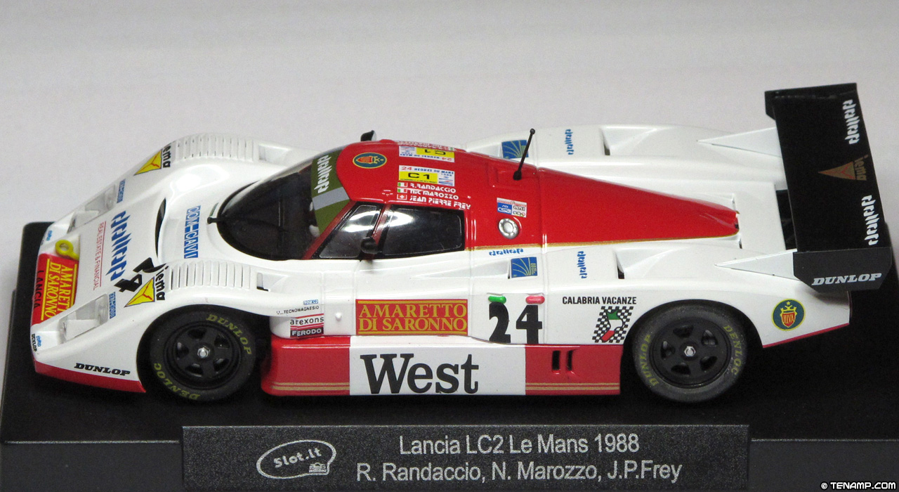 Slot.it CA21A Lancia LC2 - #24 Amaretto Di Saronno / West. Dollop Racing: DNF, Le Mans 24 Hours 1988. Nicola Marozzo / Jean-Pierre Frey / Ranieri Randaccio