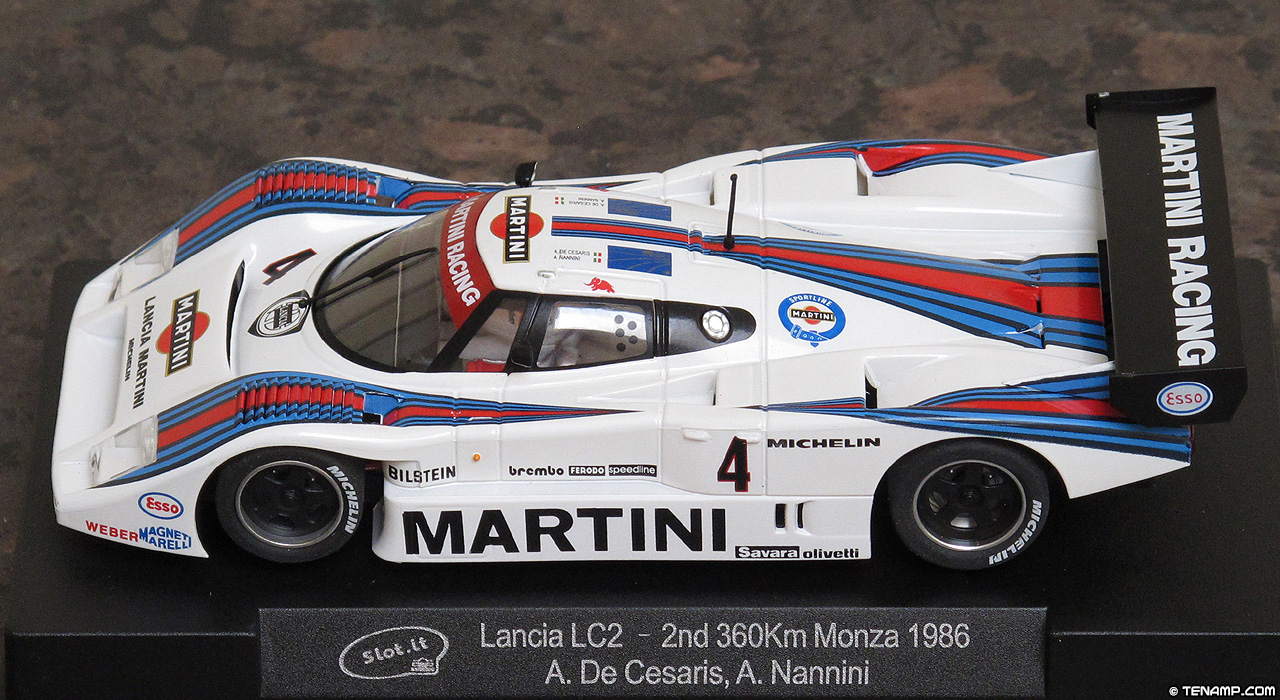 Slot.it CA21D Lancia LC2 - #4 Martini Racing: 2nd place, Monza 360 Kilometres 1986. Andrea de Cesaris / Alessandro Nannini