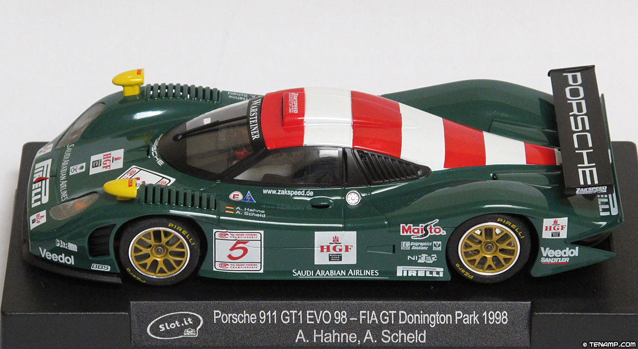 Slot.it CA23C Porsche 911 GT1-98 - #5 HGF. Zakspeed Racing: 6th place, FIA GT Championship, Donington 1998. Armin Hahne / Andreas Scheld