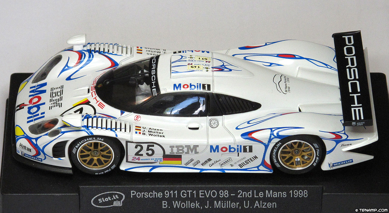 Slot.it CA23D Porsche 911 GT1-98 - #25 Mobil. Porsche AG: 2nd place, Le Mans 24 Hours 1998. Jörg Müller / Uwe Alzen / Bob Wollek