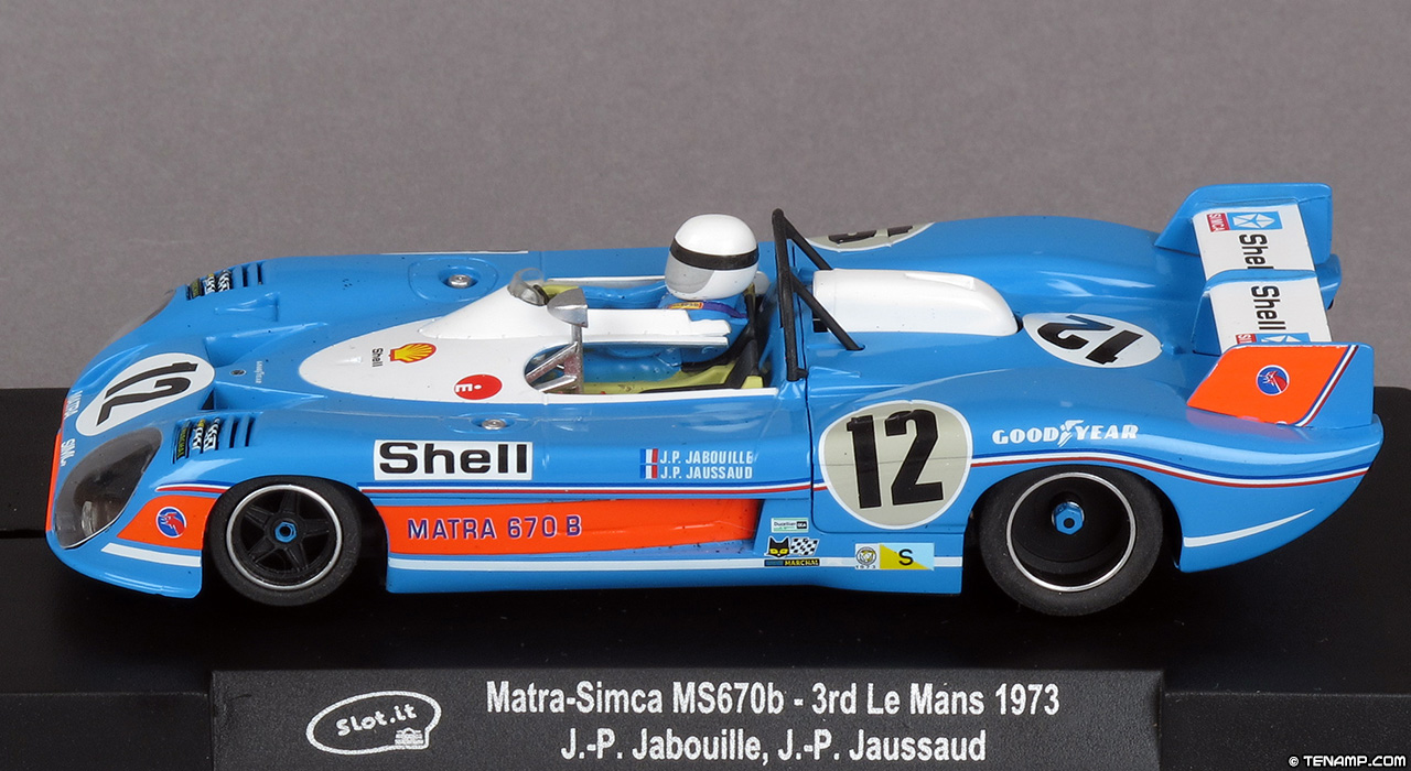Slot.it CA37B Matra-Simca MS 670B - #12 Equipe Matra-Simca: 3rd place, Le Mans 24 Hours 1973. Jean-Pierre Jabouille / Jean-Pierre Jaussaud