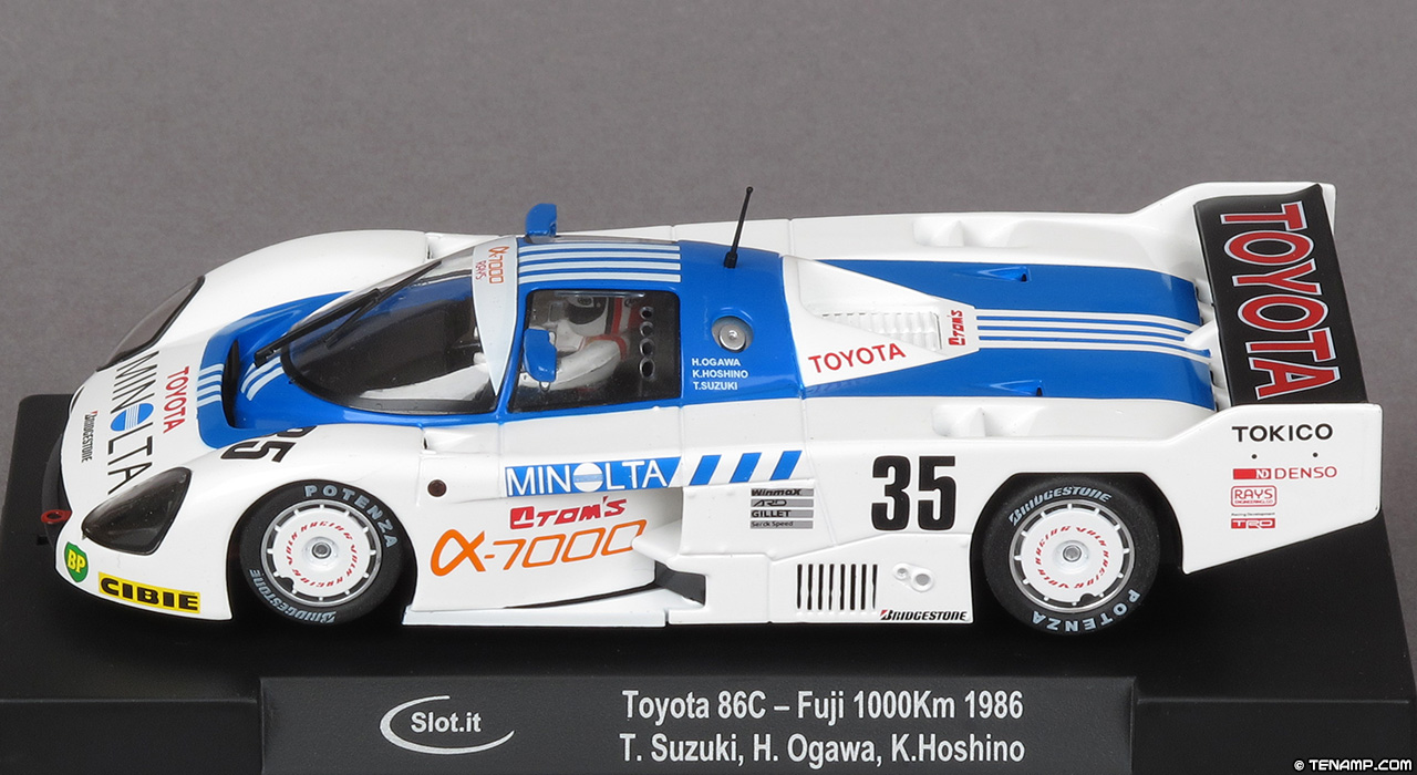 Slot.it CA41D Toyota 86C - #35 Minolta. Toms: 24th place, Fuji 1000 Kilometres 1986. Toshio Suzuki / Hitoshi Ogawa / Kaoru Hoshino