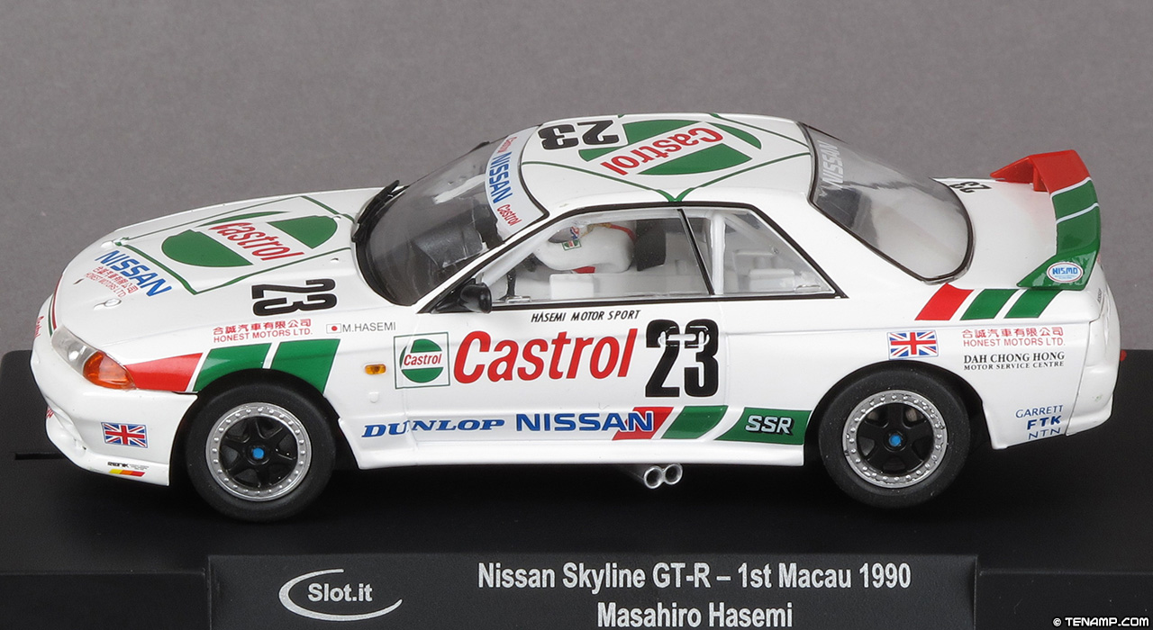 Slot.it CA47A Nissan Skyline GT-R - #23 Castrol. Hasemi Motorsport: Winner, Guia Race of Macau 1990. Masahiro Hasemi